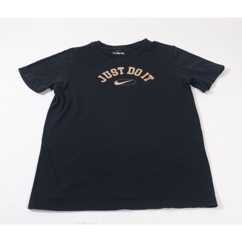 Nike T-Shirt Kids Large Black Just Do It Graphic‎ Tee Short Sleeve Cotton Shirt